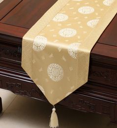 Extra lange 120 inch Lucky Patchwork Table Runner Chinese stijl Luxe Silk Brocade tafellustige high -end eettafel Bescherming PA8965211