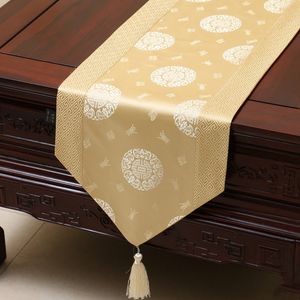 Camino de mesa Lucky Patchwork extralargo de 120 pulgadas estilo chino mantel de brocado de seda de lujo almohadillas protectoras para mesa de comedor de alta gama 300x33