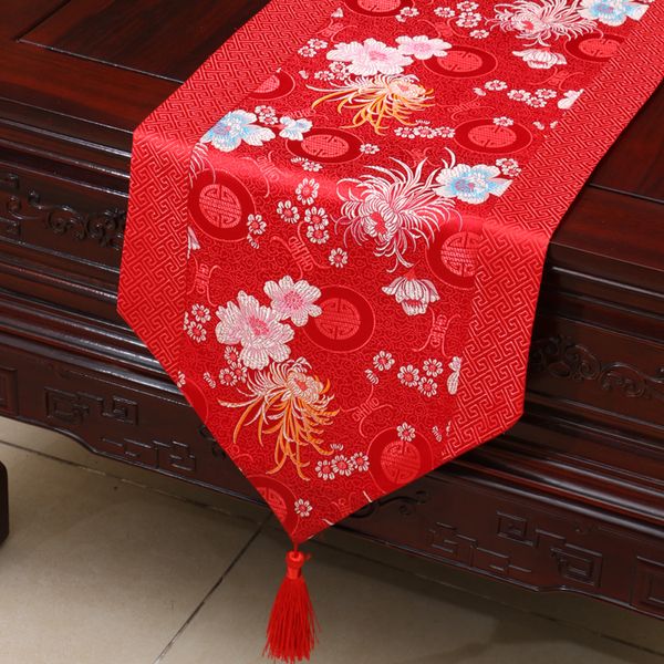 Extra Long 120 pouces Patchwork Jacquard chemin de Table de luxe mode Simple Table à manger tissu haut de gamme Table tampons de protection napperon 300x33