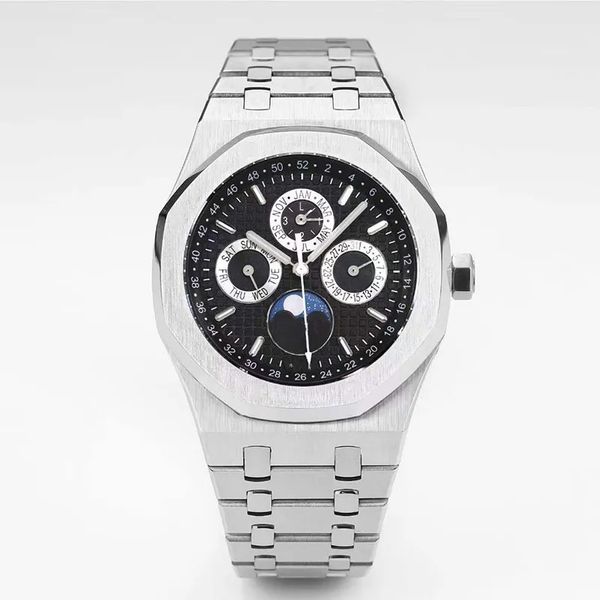 Relojes de diseño extravagantes Relojes de moda Reloj de hombre Calendario perpetuo Relojes de pulsera mecánicos automáticos Acero inoxidable Cristal de zafiro resistente al agua