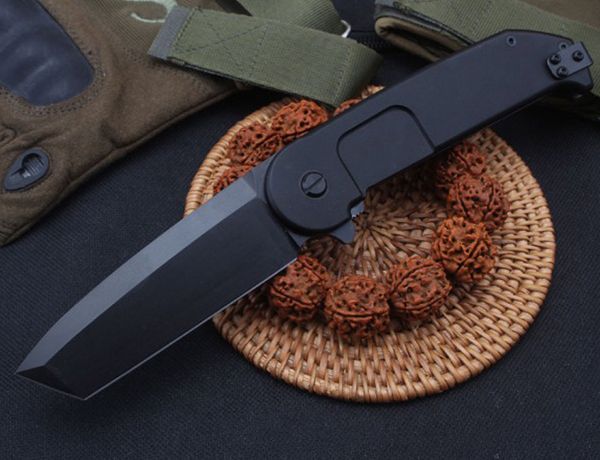 Calidad superior BF2RCT Flipper plegable N690 Black Tanto Blade CNC 6061-T6 Mango Rodamiento de bolas Supervivencia Herramienta táctica EDC Cuchillos de rescate