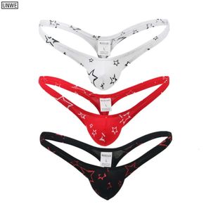 Extreme Micro Mini Thong Bikini voor mannen Star Pouch ondergoed stippen bedrukte Tanga G-snaar lage taille erotische lingerie