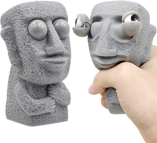 Jouet de décompression Eye Popping Stress Relief Fidget Sensory Toy Rock Man avec Pop Out Eyes Anti-Anxiety Office Desk Squishy Toys