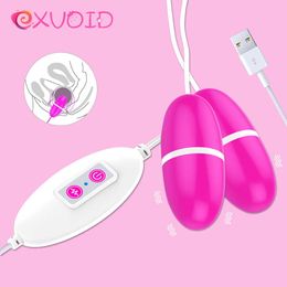 EXVOID Double Oeuf Vibrateur Sex Toys pour Femmes À Distance 12 Fréquence Vibrateurs Puissants pour Femme Sex Shop G-spot Masseur USB Power P0818
