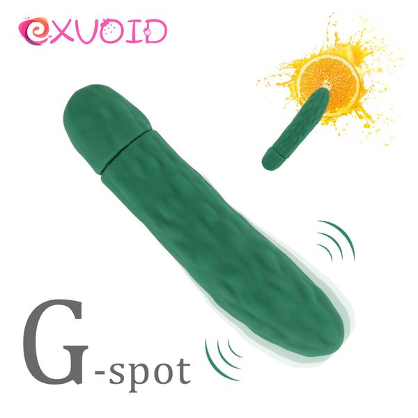 EXVOID G-spot masajeador pepino 10 frecuencia bala larga vibradores juguetes sexy para mujeres AV Stick silicona secreto consolador vibrador