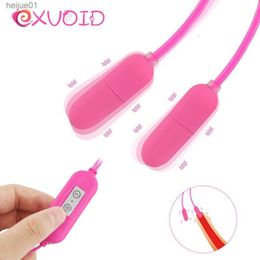 Exvoid Mini Bullet G-spot Massager Dubbele Ei Vibrator Usb Penis Plug Volwassen Producten Urethrale Dilatator Sex Toys voor Mannen L230518