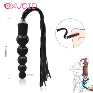 EXVOID – vibrateur de perles anales en Silicone, fouet sexy, Plug Anal, flirt érotique, queue de renard, jouet sexy pour femmes et hommes, Gay, Bondage BDSM