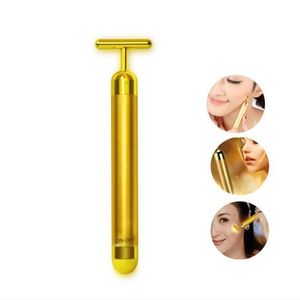 Eye Beauty Instrument 24K Gold T Beauty Bar Facial Roller Puls Firming Massager Anti Aging Face Wrinkle Treatment Slanking Wrinkle Stick