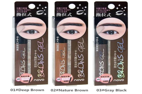 Tatto de cejas de ojos Tinte impermeable Peel Longlasting Off Dye Cowerbow Gel Cream Make Up Pen Cosméticos Corea Novo Eye Makeup1490076