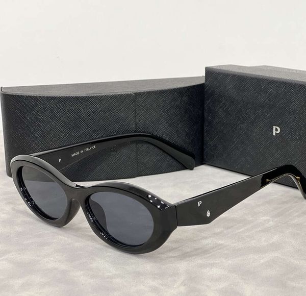 Gafas de sol de diseñador de ojos Elipses de gato para mujeres Marco pequeño Tendencia Hombres Regalo Playa Sombreado Protección UV Gafas polarizadas con caja Buena buena