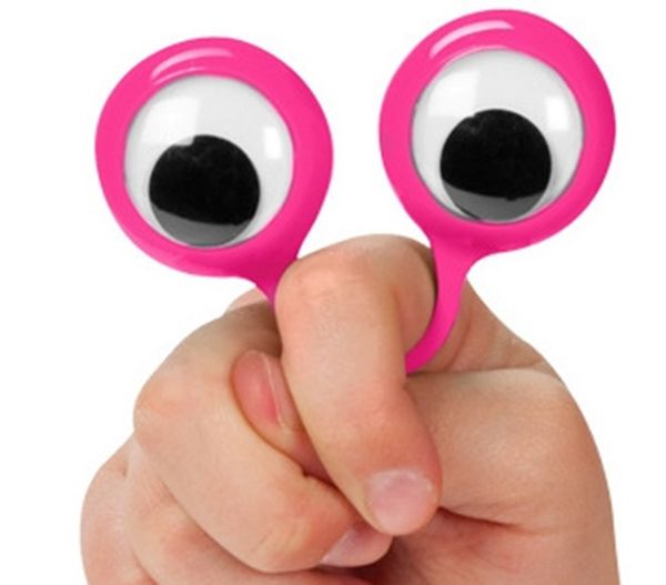 Anneaux en plastique de marionnettes de doigt d'oeil avec les yeux de Wiggle Party Favors pour les enfants Couleurs assorties Cadeau Jouets