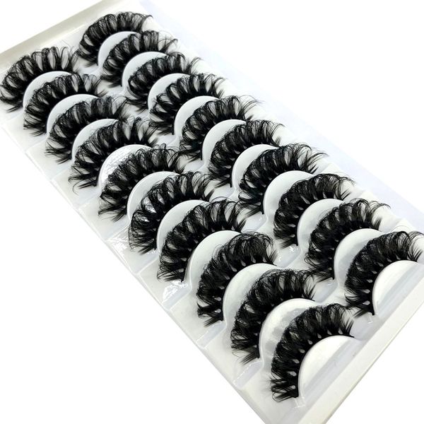 Eye Lashes DD Curl 10-23mm Russian Curls Cils 3D Faux Cils Réutilisable Fluffy False Lash Make Up Tools Vente en gros en vrac Pestanas Postizas 3D