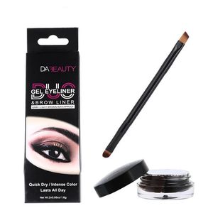 Eye Liner Gel para cejas Delineador de ojos negro + marrón de doble uso Mejora las cejas 1,8 g