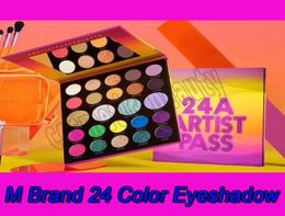 Maquillage des yeux 24a artiste pass 24 couleurs palette d'ombre à paupières mate miroitement palettes de fard à paupières à paupières Cosmetics5363403