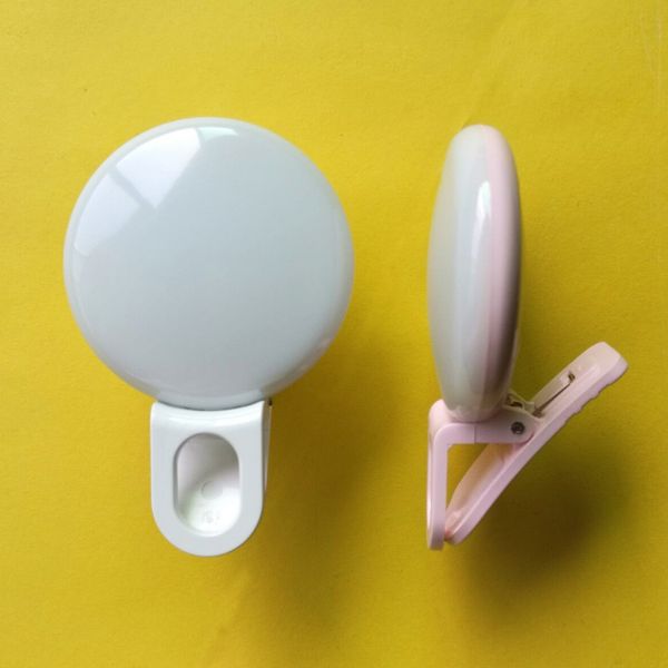 Applicateurs de maquillage pour les yeux réutilisables en ligne en direct selfie shot LED flash rechargeable clip mini remplissage de soins autonomes légers pour hommes