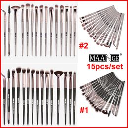 Oogmake-up borstels 15 stks professionele make-up borstel set oogschaduw concealer wenkbrauw fundering poeder vloeibare crème mengen make-up borstels