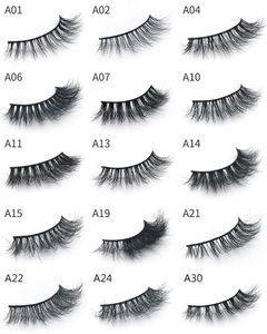 Maquillage des yeux vison 3d cheveux 30 styles faux cils 100% épais vrais cheveux de vison faux cils Extension naturelle faux cils