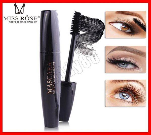 Maquillage des yeux Miss Rose 4D Mascara imperméable longue durée Curling épais noir Mascara 4D fibre de soie extension de cils Mascara maquillage 5267369