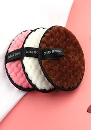 Oogmake-up Remover Pads herbruikbare Flutter Wash Cleansing Cotton Face Cleansing Sponge Puff Soft5501863