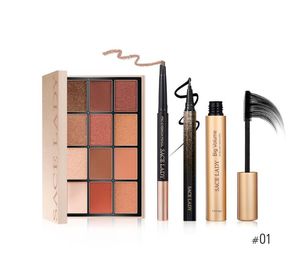 Oog make-up set waterdichte mascara eyeliner wenkbrauw potlood 12 kleuren oogschaduw pallete cosmetica kit