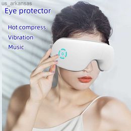 Massage des yeux Compresse chaude Protecteur des yeux Massage Vibration Musique Instrument de soins des yeux Rides Dark Circle Removal Mask 1000mAh L230523