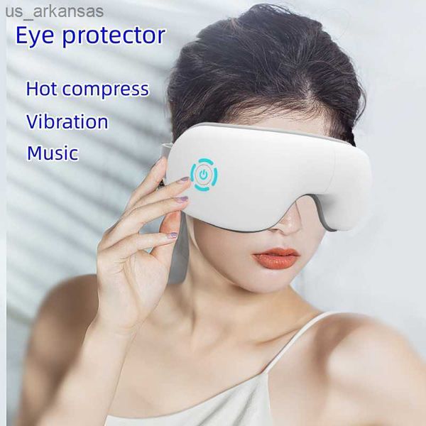 Masaje de ojos Compresa caliente Protector de ojos Masaje Vibración Música Cuidado de los ojos Instrumento Arrugas Máscara de eliminación de círculo oscuro 1000mAh L230523