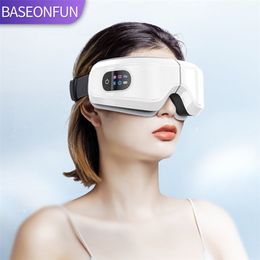 Masajeador de ojos 16D Airbag Masajeador de ojos Instrumento de masaje eléctrico con vibración de calor Bluetooth Música para relajarse Reducir la tensión Mejorar el sueño 220916