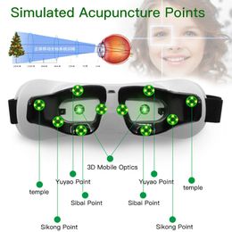 Masseur oculaire 3D Vision récupération Instrument de formation Ems impulsion Massage Protection électrique lumière verte 221208