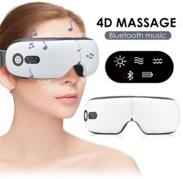 Masajeador de ojos 4D Presión de aire Instrumento de cuidado de vibración Alivio de fatiga Comprimir Bluetooth Música Gafas de masaje inteligentes 2101086517894