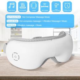 Eye Massager Elektrisch Smart Eye Massager Muziek Opvouwbaar Vibratie Verwarmend Massager Vermoeide ogen Donkere kringen Verwijderen Oogzorg Massage Ontspanning 230603