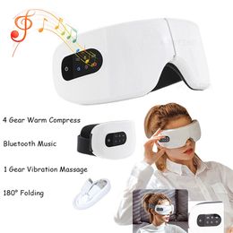 Masajeador de ojos Masaje de vibración eléctrica Bluetooth Terapia calentada inteligente Antiarrugas Alivia la fatiga y el cuidado de las ojeras 220909