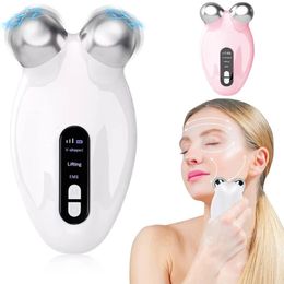 Oogmassager EMS Massager Roller Microcurrent Face Lifting Machine V-Face Roller Massager Huid Verjonging Anti-Wrinkle Beauty Device 231218