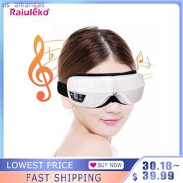 Masajeador de ojos Máscara para los ojos Música Magnética Presión de aire Bluetooth Calefacción Vibración Masaje Gafas de relajación Dispositivo eléctrico para el cuidado de los ojos DC L230523