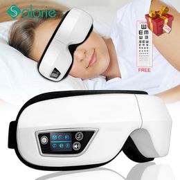 Oogmassager Eye Massager 6D Smart airbag Vibratie Oogzorg Instrument Comprims Bluetooth oogmassageglazen vermoeidheid Pouch Wrinkle 230517