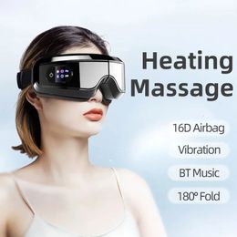 Masque de chauffage du masseur des yeux avec un massage à l'airbag music
