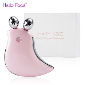 Masseur pour les yeux Bonjour Massage du visage Rouleau 3D Machine à microcourant V lifting Gua Sha Handheld Shaper Cadeaux d'amant de vibration chaude 231214