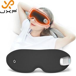 Masseur oculaire JXP Compresser le massage des yeux avec masque de sommeil à vibrations thermiques Blackout de pression d'air 3D 3 en 1 chargeur Instrument de massage des yeux secs 231220
