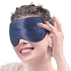 Oogmassager Oplaadbare draadloze verwarmde masker Vibratie Compress voor reliëf droge vermoeidheid echte zijdeslaap 221208