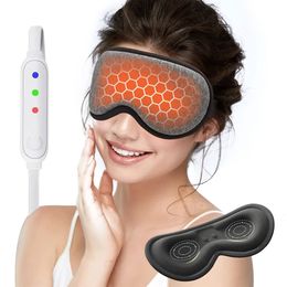 Oogmassageapparaat Herbruikbare USB Elektrisch verwarmd oogmasker Kompres Warme therapie Oogzorg Massageapparaat Verlicht vermoeide ogen Droge ogen Slaapblinddoek 231023