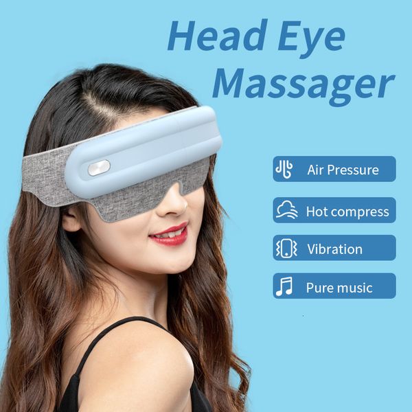 Masseur pour les yeux Airbag intelligent pétrir la pression de l'air Massage de la tête Vibration compresser Bluetooth musique soin masque poche rides 230908