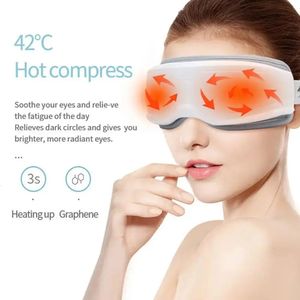 Masseur oculaire intelligent électrique Vibration Instrument de soin compresse Bluetooth lunettes de Massage Fatigue poche rides 240110