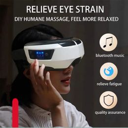 Masajeador de ojos Vibración Aire Presión de calefacción Masaje Relajante Fatiga Estrés Bluetooth Música 240411