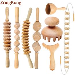 Masseur pour les yeux ZONGKUNG Thérapie en bois pour le drainage lymphatique Anti Cellulite Maderoterapia Body Sculpturing Massage Roller Guasha Sets 231211