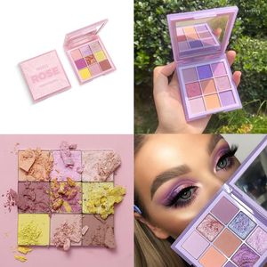 Paleta de sombras de ojos, 1 unidad, 9 colores, purpurina de perlas, maquillaje de puré de patatas, pintura mezclable resistente al agua de larga duración, cosméticos para mujer