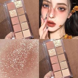 Oogschaduw 10 Kleuren Geperst Oogschaduw Palet Matte Shimmer Langdurige Waterdicht Naakt Gepigmenteerde Fleuren Make-Up Palet Cosmetische