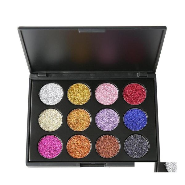 Ombre À Paupières 12 Couleurs Fard À Paupières Et Pcs Pinceaux De Maquillage Poudre Ensemble Palette Glitter Pigments Soyeux Drop Delivery Santé Beauté Yeux Dh3Df