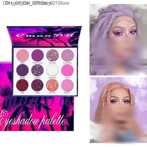 Oogschaduw 12 kleuren paarse serie oogschaduwpalet gem glitter professionele duurzame make-up pigment cosmeticaQ240229