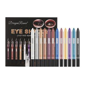 Ombre à Paupières 12 Couleurs Ensemble d'Ombres à Paupières Palette Crayon à Lèvres Bâton Imperméable Glitter Club Longue Durée Nacré Mat Fard à Paupières Stylo Maquiagem 230724