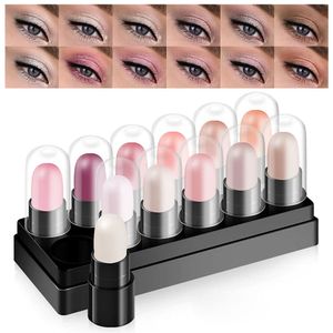 Sombra de ojos 12 colores Glitter Gradient Eyeshadow Stick Pen Set de maquillaje Impermeable Shimmer Pink Smoky Makeup Cosmetic