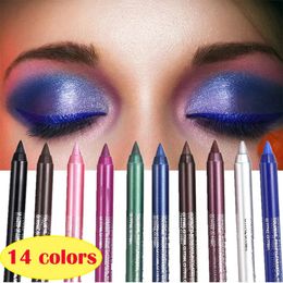 Sombra de ojos 14 Color delineador de ojos pluma negro blanco verde azul impermeable secado rápido herramienta cosmética sin floración 231017